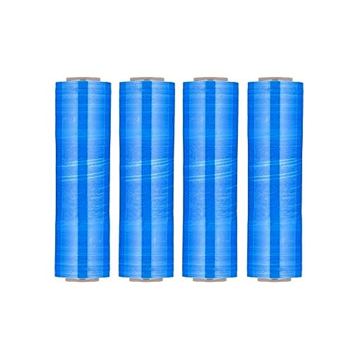 PSBM Dark Blue Stretch Wrap, 96 Rolls 18 Inch x 1000 Feet 100 Gauge, Heavy Duty Plastic Wrap Industrial Strength Shrink Film for Moving, Packing & Shipping - color: Blue, size: 96 Rolls