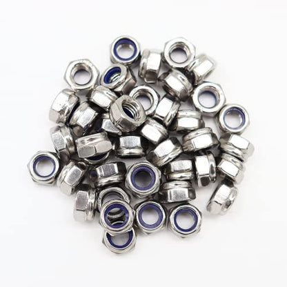 M8‑1.25 Lock Nuts, 40Pcs Stainless Steel Nylock Insert Locking Nuts - size: M8x1.25mm, 40 Pack