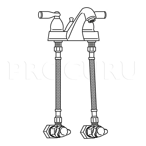 [2-Pack] PROCURU 12-Inch (1Ft) x 3/8" Comp x 1/2" FIP Faucet Hose Connector, Stainless Steel Braided Supply Line, Certified Safe (9SF12-2P) - size: 12 Inch