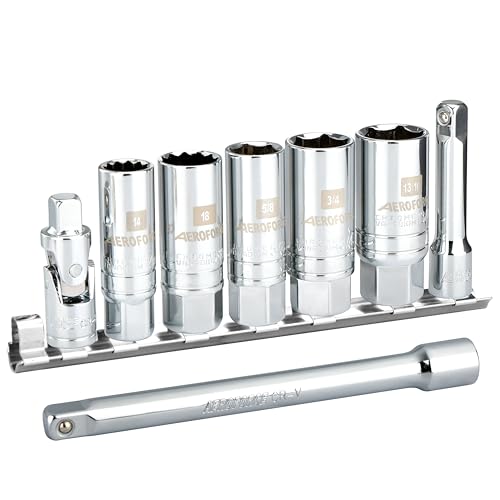 AEROFORCE 3/8-Inch Drive Spark Plug Socket Set 8PCS - size: ‎8PC Spark Plug Socket Set