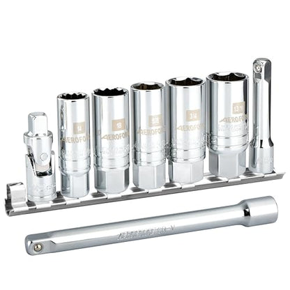 AEROFORCE 3/8-Inch Drive Spark Plug Socket Set 8PCS - size: ‎8PC Spark Plug Socket Set