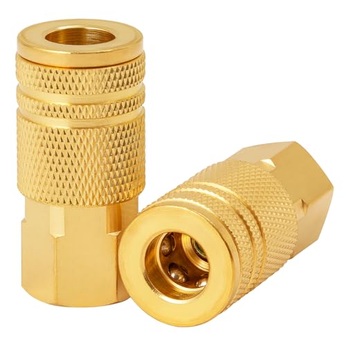 SUNGATOR 3/8" Air Hose Fittings, Brass, Female NPT Industrial, 2-Pack - size: 3/8'' Female, style: 2 Pack