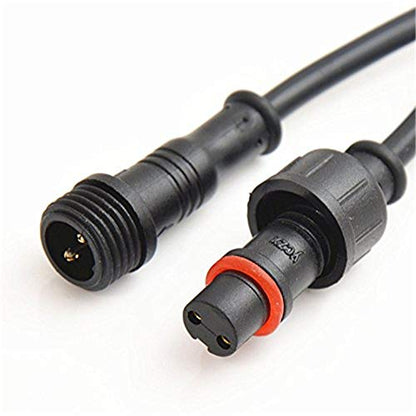 5Pairs 2pin Black Electrical Connector LED Connector for LED Lights 20cm Extension Cable 40cm/Pair 0.3mm² 15mm Nut - size: 2pin Small