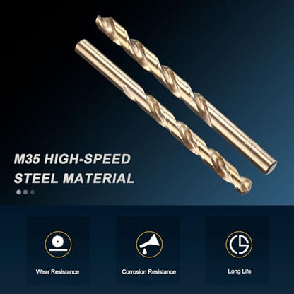 PATIKIL 11/32" Drill Bit M35 Cobalt 5% High-Speed Steel for Metal 10 Pack - size: 11/32"