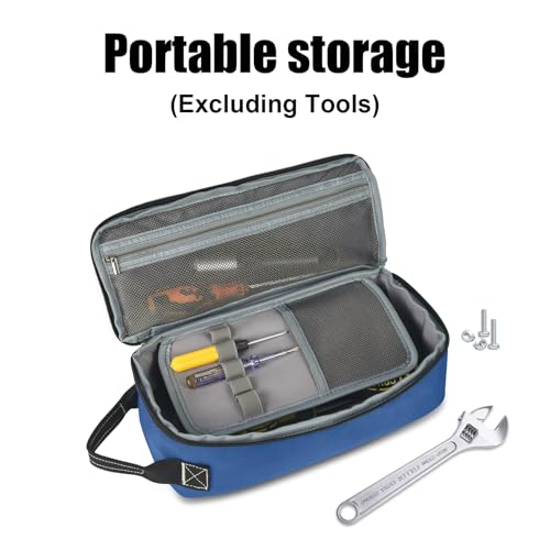 12.6" Heavy Duty Small Tool Bag Pouch for Men with Multiple Pockets,Blue - color: Blue