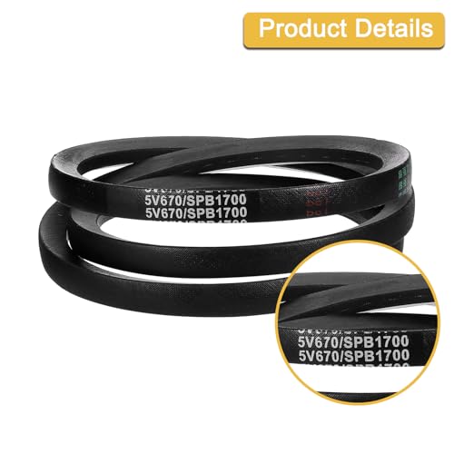uxcell 5V670 V-Belt, Classic Wrapped Rubber V-Belt 67" Outside Circumference x 0.62" Width x 0.53" Height for Industrial Machinery Equipment, Black - size: 5V670