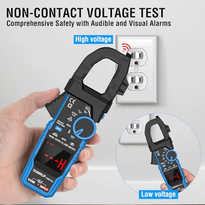 Digital Clamp Meter Multimeter with Inrush | AC DC Current Amp Meter,1000A True RMS,6000 Counts,VFD, LOZ Mode, Voltmeter, Continuity Tester Capacitor, Measures Current Voltage Temperature