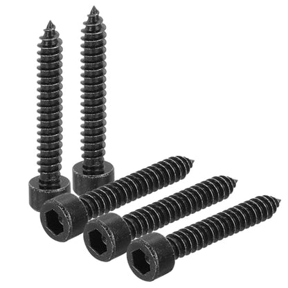 uxcell M6 Hex Socket Head Cap Self-Tapping Screw, 50Pcs M6x40mm 304 Stainless Steel, Hexagon Socket Head Tapping Screws, Hex Drive, Self Tapping Point - Black - size: M6x40mm