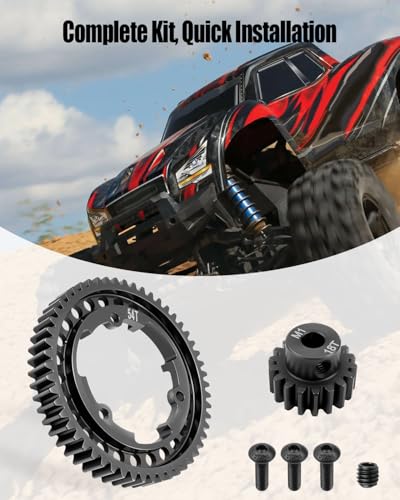 54T Spur Gear and 18T Pinion Gear Fit for Traxxas X Maxx