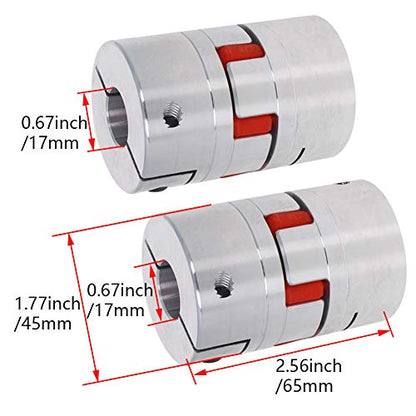 Fielect Shaft Coupling 17mm to 17mm Bore L65xD45 Flexible Coupler Joint for Servo Stepped Motor - size: 17mm to 17mm Bore L65x45D