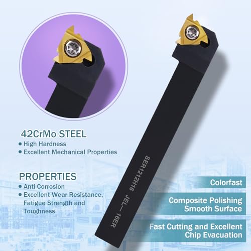 Indexable Lathe Turning Tool 1/2" 12mm Shank 21PCS Kit for Turning - color: 7pcs 1/2" Shank +14pcs Inserts