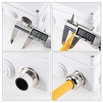 uxcell 2Pcs M8 Cable Gland Metal Waterproof Connector Wire Glands Joints for 2mm-5mm Dia Range