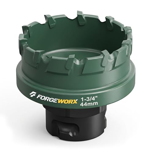 1-3/4 Inch Carbide Hole Saw - Quick Change, Tungsten Carbide Cutting Teeth, Heavy Duty Hole Saw for Electricians and Professionals (1-3/4“ Hole Saw) - size: 1-3/4"