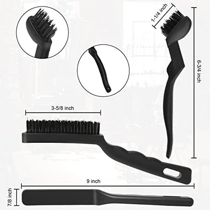 VASTOOLS Wire Brushes Pack of 6. for Cleaning Welding Slag, Rust and Dust. 9" and 6-3/4" Brass, Nylon, Stainless Steel Brushes with Rigid Handle - size: 6.75" 9"