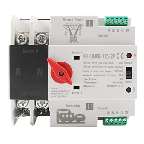 2P 100A Dual Power Automatic Transfer Switch, 220V - size: 2P 100A 220V