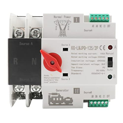 2P 100A Dual Power Automatic Transfer Switch, 220V - size: 2P 100A 220V