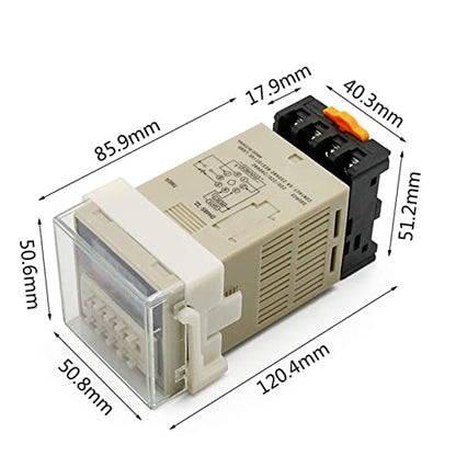 Digital LED Programmable Timer Relay Switch DH48S-2Z 0.01S-99H99M with Socket Base AC/DC 12V 24V 36V 110V 220V 380V Delay Timer (Size : AC 110V) - size: AC 110V