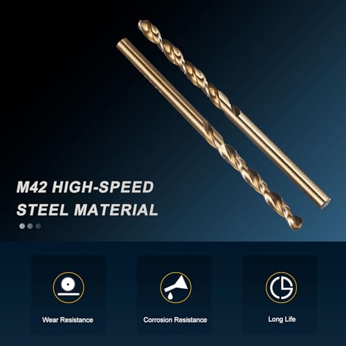 PATIKIL 3.5mm Drill Bit M42 8% Cobalt HSS 135° Gold Finish 5Pcs - size: 3.5mm