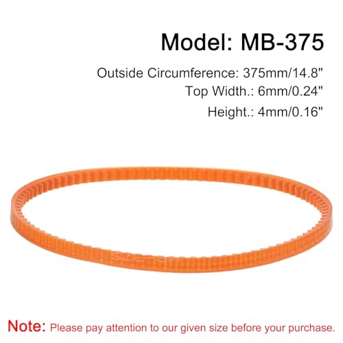 uxcell 4pcs MB Series Standard Sewing Machine Belts MB-375 Motor Drive V Belt, 375mm / 14.8" Outside Circumference - size: MB-375