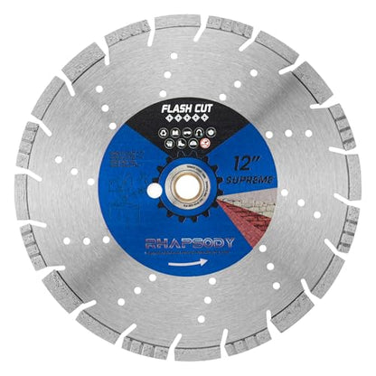 RHAPSODY 12Inch Laser Welded Diamond Saw Blade,Segmented All Purpose Blade - size: 12 Inch