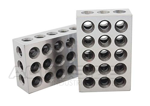 Accusize Ultra Precision 1-2-3 Blocks Set, 23 Holes, 2 Pc Pair
