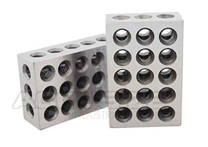 Accusize Ultra Precision 1-2-3 Blocks Set, 23 Holes, 2 Pc Pair