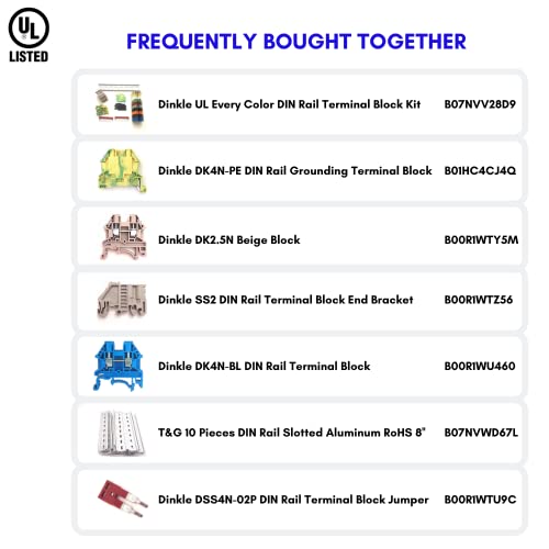 International Connector T&G 5 Pieces DIN Rail Slotted Aluminum RoHS 35mm Wide 7.5mm High (2") - size: 2"