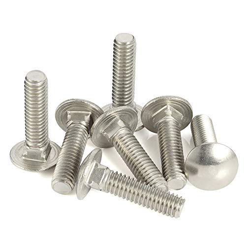 5/16-18 x 1-1/2" Carriage Bolts, Stainless Steel 18-8 (304), Round Head, Square Neck, Fully Threaded, 20 PCS - color: Silver, size: 5/16-18 x 1-1/2"