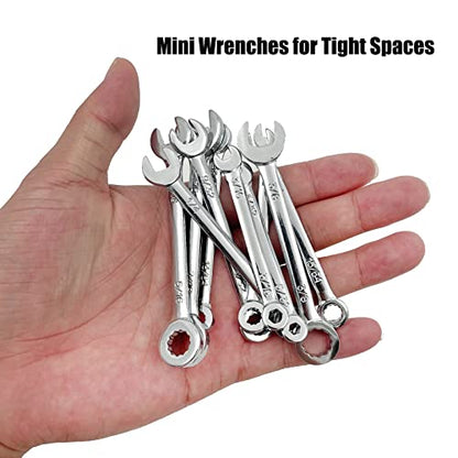 Mini Wrench Set Open End Wrench Ignition Wrench Sets With Chain Ring British Type Wrenches (10pcs) - size: Red is British Type