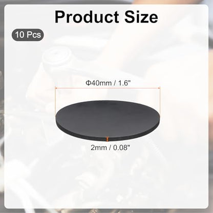 PATIKIL Rubber Solid Discs Washers, 10 Pcs 40mm OD x 2mm Thick Rubber Round Gasket Pad Bushings Spacer Washer for DIY Gasket Craft, Black - size: 40mm x 2mm