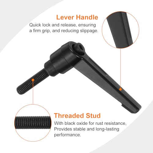uxcell 2Pcs M6 x 25mm Adjustable Knobs Handle Male Thread Push Button Ratchet Quick Release Locking Rotating Bolt for Lathe Machinery, Black - size: M6 x 25mm