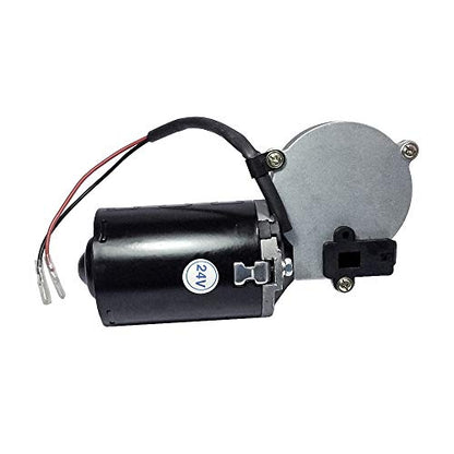 High Torque PMDC Worm Geared Motor 12V Reversible 50 RPM (Right Gear-Box) with Double Flat Shaft for Garage Door - size: 12V, style: Right-Double Flat Shaft