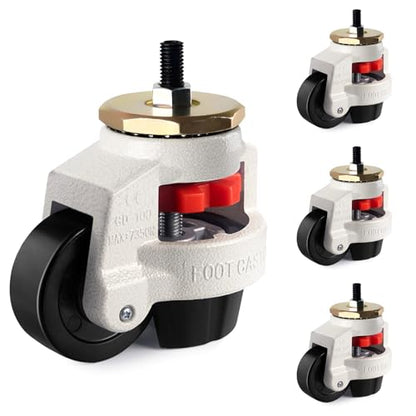 Retractable Leveling Machine Casters 4Pcs- 6600 lbs Per Set - size: 3 INCH