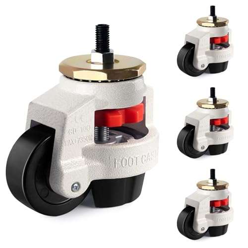 Retractable Leveling Machine Casters 4Pcs- 6600 lbs Per Set - size: 3 INCH