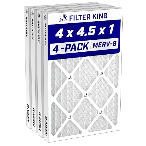 Filter King 4x4.5x1 Air Filter MERV 8, AC Furnace Filters (4-Pack) - size: 4x4.5x1