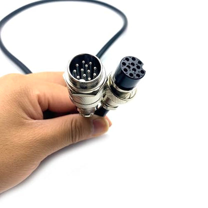 3.28 ft GX20 12 Pin Male to Female Cable, GX20 12Pins Female to Male Head Aviation Cordset Electrical Connector Panel Mount Circular Metal Adapter Cordset for Ships 5A 200V 22AWG (1meter) - size: GX20 12Pin