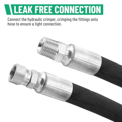33FT 3/4" Hydraulic Hose with 12PCS Hydraulic Hose Fittings - size: 3/4" Hydraulic Hose - 33FT