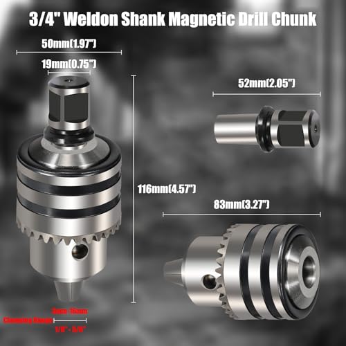 1/8''-5/8'' Magnetic Drill Chuck Adapter, Weldon Shank B16 Thread