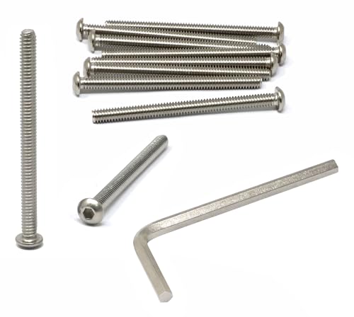 iexcell 10 Pcs 1/4-20 x 3-1/4" Hex Socket Button Head Cap Screws Bolts, with Hex Key Spanner - size: 1/4-20 x 3-1/4"