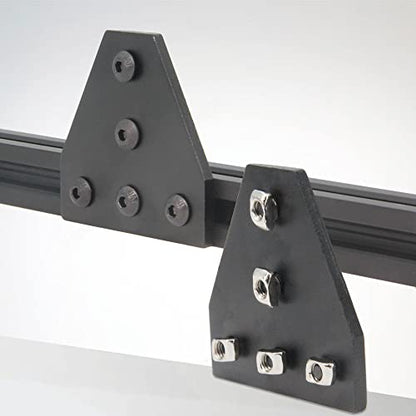 2020 Corner Bracket Plate T Shape 5 Hole 90 Degree Outside Joining Plate with M5x8mm Screws and T-Nuts for 20 x 20mm Series Aluminum Extrusion Profile,8pcs/Pack (Black-2020 T Shape) - style: Black-2020 T Shape