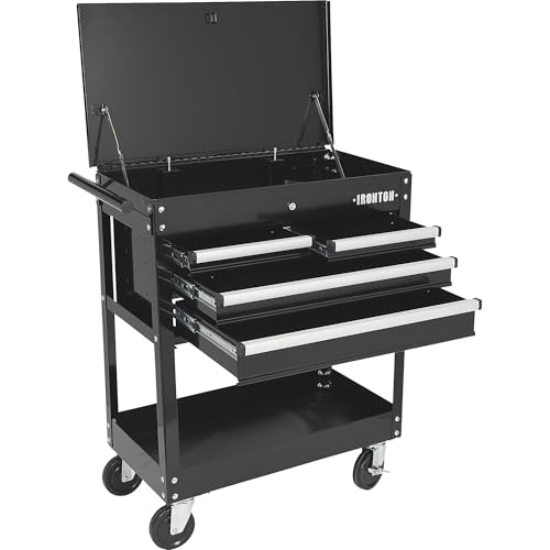 Ironton Slide-Top Mobile Tool Chest, 4 Locking Drawers, Powder-Coat - size: 4 Drawer
