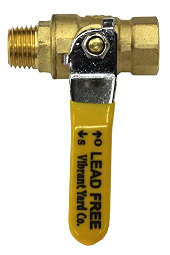Vibrant Yard Co. LLC Lead-Free Brass Ball Shut Off Valve, 1/4 in NPT, Qty 1