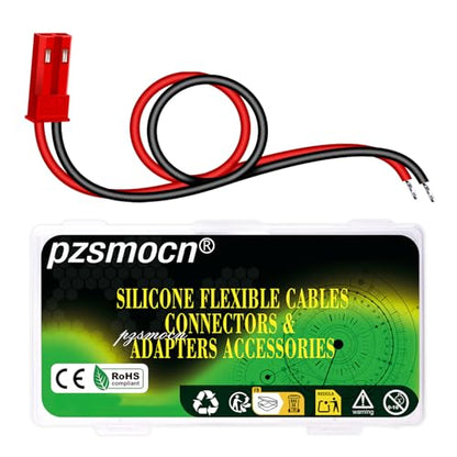 20 Pieces JST SYP 2.5mm 2 Pin 22AWG Flexible Silicone Connector Kit - size: 2-Pin, style: JST-SYP-M