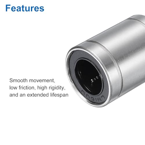 uxcell 4Pcs LM16UU Linear Bearing 16mm Bore 27mm OD 36mm Length Linear Ball Bearings Nickel Plated Surface Double Side Rubber Sealed Bearing Steel for CNC Machine 3D Printer - size: LM16UU