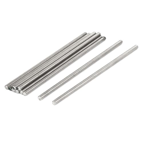 TOP-VIGOR 10Pcs M8-1.25 x 140mm Length Fully Threaded Rod, 304 Stainless Steel Right Hand Threaded Rods, Fully Studding Rod Bar for Anchor Bolts, Clamps, Hangers and U-Bolts - size: M8x140mm, 10pc