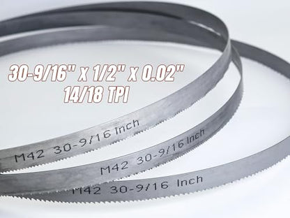 Bandsaw Blades for Milwaukee M12 Fuel Bandsaw, 30-9/16" x 1/2" x 0.02", Bi-Metal M42, 14/18 TPI Portable Band Saw Blades, 3 Pcs - size: 3 pcs 14/18 tpi
