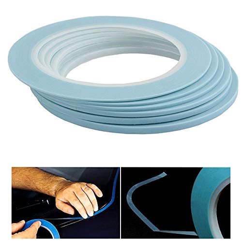 JINBING Mix 6Rolls High Temperature Vinyl Fine Line Fineline Masking Tape Automotive Car Auto Paint 1/20" 1/16" 1/12" 1/10" 1/8" 1/6 Inch