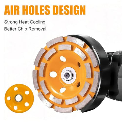 4.5” Double Row Diamond Grinding Cup Wheel, Concrete Grinding Wheel - style: Double Rows