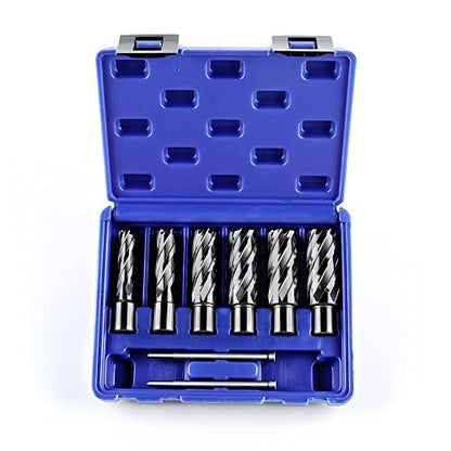 OSCARBIDE 8pc HSS Annular Cutter Set, 2" Cutting Depth,9/16" to 1-1/16"Dia