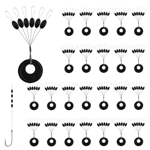 1200Pcs Bobber Stops Fishing Rubber Beads Line Stoppers for Fishing Sinkers Weight Stopper Kit with Bumpers and Smart Speed Stop Fishing Accessories S Size Float Stopper Set